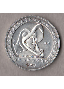 1992 - MESSICO 50 Pesos argento Guerrero Aguila 1/2 Oncia  Fdc